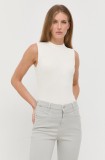 BOSS vestă culoarea bej, cu turtleneck, 50473237