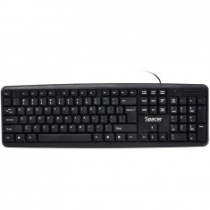 Tastatura Spacer SPKB-520, Antistropi, USB, Negru