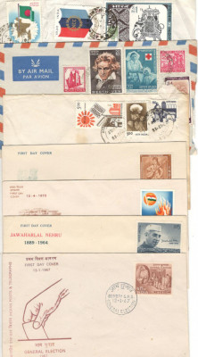 India.Lot 7 buc. scrisori circulate si FDC-uri PL.43 foto