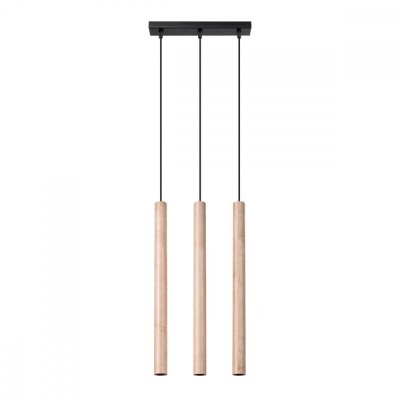 Lampă suspendată PASTELO 3L lemn, Sollux Lighting foto