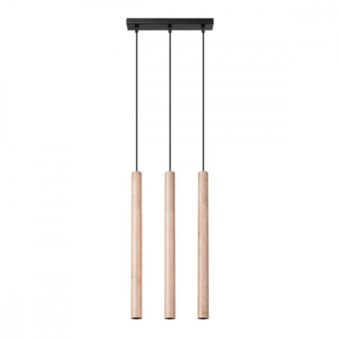 Lampă suspendată PASTELO 3L lemn, Sollux Lighting