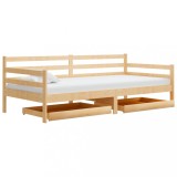 Cumpara ieftin Pat de zi cu sertare, 90x200 cm, lemn masiv de pin