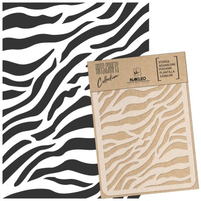 Reutilizabil Șablon - Craft - Scrapbooking // PIELE DE ZEBRA - A5 (15x21cm) foto