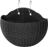 Ghiveci suspendat pentru balcon Strend Pro, negru, 26x14x20 cm