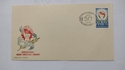 PLIC PRIMA ZI FDC SEMICENTENAR UTC 1922 1972 foto