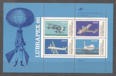 Portugal 1982 Aviation, perf. sheet, MNH M.274 foto