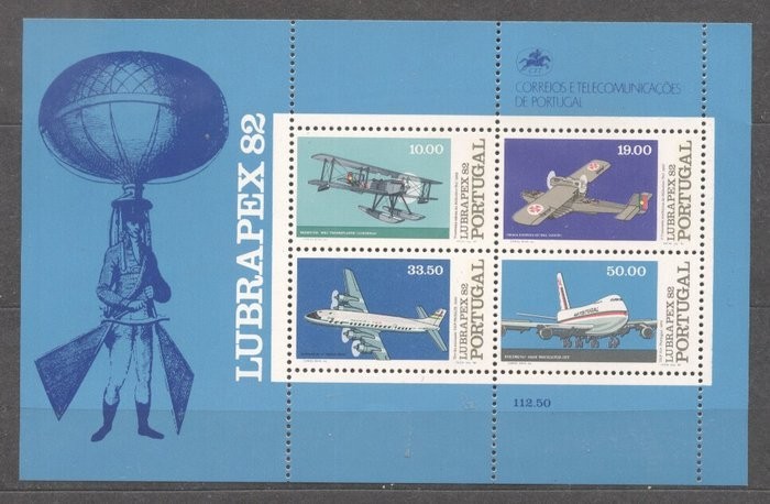 Portugal 1982 Aviation, perf. sheet, MNH M.274