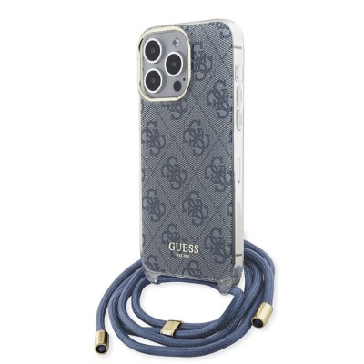Husa Guess Crossbody Cord 4G Print iPhone 15 Pro, albastru, GUHCP15LHC4SEB foto