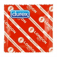 Prezervative Durex LONDON Red 10buc. Rosu cu aroma de capsuni