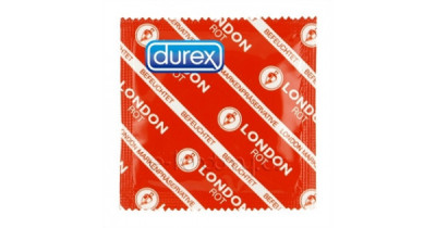 Prezervative Durex LONDON Red 10buc. Rosu cu aroma de capsuni foto