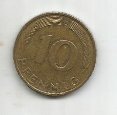 No(2) moneda-RDG-GERMANIA 10 PFENING / 1991. D foto