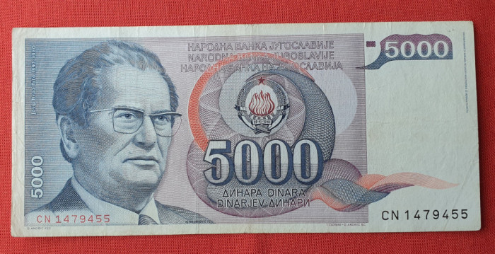 TITO - 5.000 Dinara anul 1985 Bancnota 5 MII dinari - Iugoslavia - Jugoslavije
