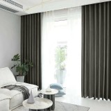 Set draperie din catifea blackout cu rejansa transparenta cu ate pentru galerie, Madison, 150x235 cm, densitate 700 g/ml, Merlin, 2 buc