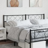 vidaXL Tăblie de pat metalică, negru, 200 cm 372315