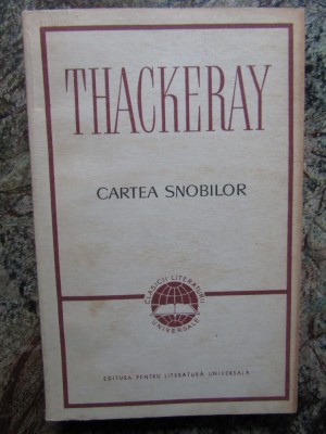 Cartea snobilor - Thackeray foto