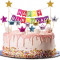 Hpy Toppers pentru tort de aniversare Miotlsy Decoratiuni pentru tort curcubeu,