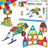 Set de Constructie, Magnetic Tiles 3D, 48 Piese colorate, Jucarie Creativa si Educationala STEM VisionHub&reg;, multiple forme de constructie, Dezvoltarea