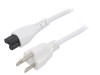 Cablu Alimentare 1.8m Alb 7A IEC C5 - NEMA 5-15
