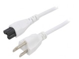 Cablu Alimentare 1.8m Alb 7A IEC C5 - NEMA 5-15