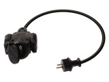 Prelungitor Alimentare AS SCHWABE 3G1,5mm&sup2; 0,3m Negru 3 Prize Cod 60450
