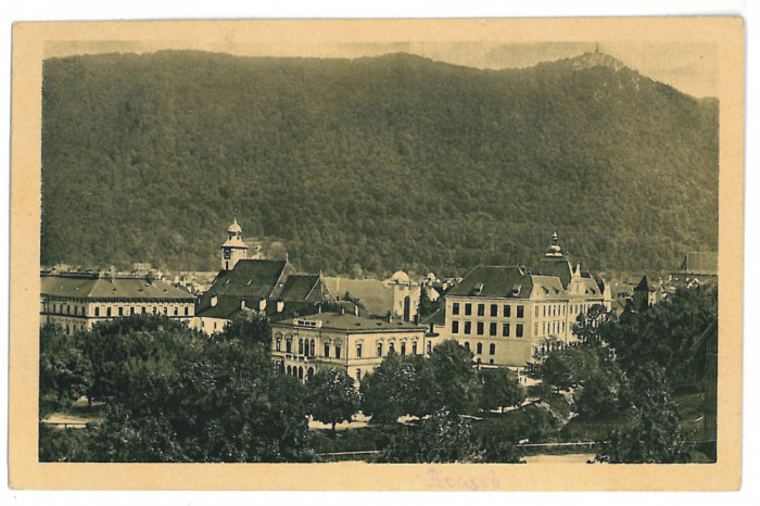 3325 - BRASOV, Black Church, Panorama - old postcard - used - 1917