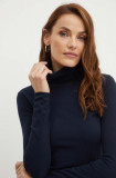 MAX&amp;Co. pulover femei, culoarea albastru marin, light, cu guler, 2418364994200