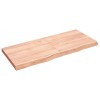 Blat de masa maro 140x60x(2-6) cm, lemn masiv stejar tratat