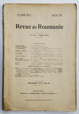 Revue de Roumaine, An 1, Nr. 1 Ianuarie 1910 foto