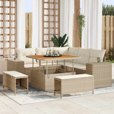 vidaXL Set de canapele pentru grădină 8 pcs Bej poliratan 3361996