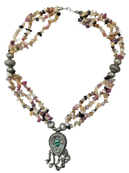 COLIER VINTAGE CU MIX DE PIETRE SEMIPREȚIOASE