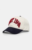 Gant șapcă de baseball din bumbac culoarea bej, cu imprimeu, 9950138