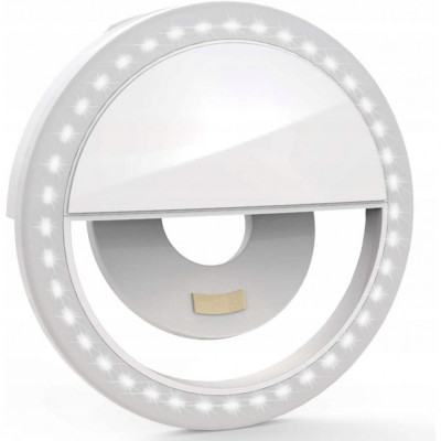 Selfie ring light M007A, LED, 3W, Alb foto