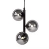 Lustra 3 Globuri Sticla Fumurie E27, Cablu 1.5M, Negru - Pendul Modern Living, Bucatarie