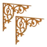 Set doua consola din fier forjat antik rusty HA-38, Ornamentale