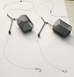 Set 2 monturi feeder de Dunare,morunas,caras,platica,mreana,antitangle metalic,carlige Gamakatsu,90-100gr