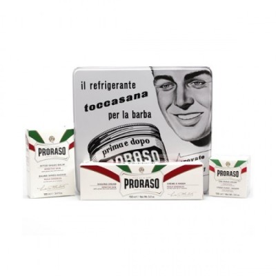Set cadou Proraso Vintage Selection pentru &amp;icirc;ngrijirea barbii, kit sensibil, 100 ml + 100 ml + 150 ml. foto