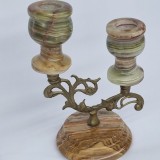 Sfesnic vechi realizat din onix si bronz