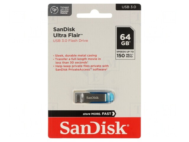 Memorie USB 3.0 64GB Ultra Flair Albastră