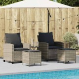Gossi set canapea de gradina cu perne, 4 piese, gri deschis poliratan