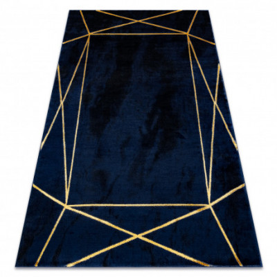 Exclusiv EMERALD covor 1022 glamour, stilat, geometric albastru inchis / aur, 200x290 cm foto