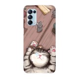 Husa compatibila cu Oppo Reno 4 Lite model Cat prisoner, Silicon, TPU, Viceversa, Transparent, Carcasa