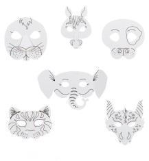 Set 6 masti cu animale din hartie pentru creatii artcraft