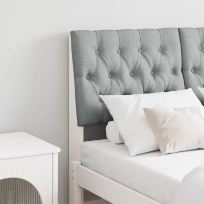 vidaXL Tăblie tapițată Gri deschis 120 cm Lemn de pin masiv 879353 foto