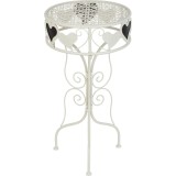 Suport Ghiveci Flori Metalic MagicHome Alb 33x33x60cm, Masuta Decorativa Gradina, Interior/Exterior