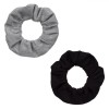 Set 2 Elastice Păr Dama Negru Gri Melanj Textil Accesorii Coafor Femei