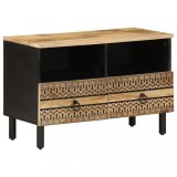 VidaXL Dulap TV, negru, 70x33,5x46 cm, lemn masiv de mango brut