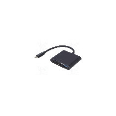 Cablu HDMI soclu, USB A soclu, USB C mufa, USB C Power Delivery, USB 3.1, lungime 0.2m, {{Culoare izola&#355;ie}}, QOLTEC - 50430