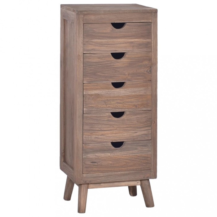 Servantă cu 5 sertare, 40 x 30 x 100 cm, lemn masiv de tec