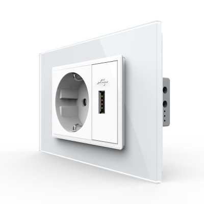 Priza simpla cu USB Livolo standard italian SmartElectro IntelligentHouse foto