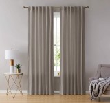 Set draperii din catifea cu rejansa transparenta cu ate pentru galerie, Madison, 200x260 cm, densitate 700 g/ml, Bej, 2 buc